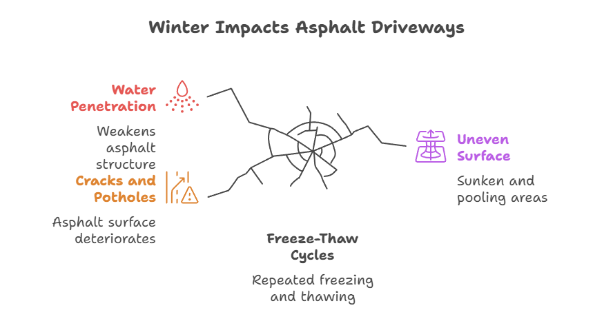 asphalt driveway winter impact