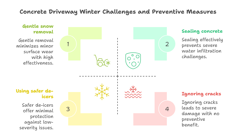 concrete driveways winter challenges